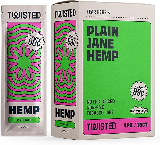Plain Jane - Twisted Hemp Wraps / 1pack (4ct-hemp wraps)