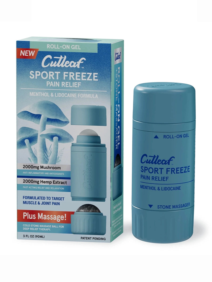 Sport Freeze - Cutleaf/Menthol+Lidocaine+Mushroom+Hemp Roll-On Gel (3oz x 4000mg)